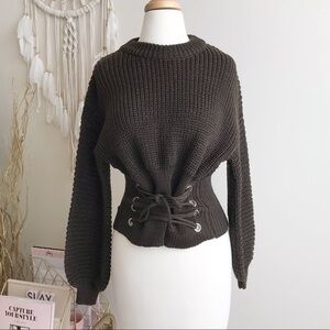 Simplee green knit sweater nwot. Boutique